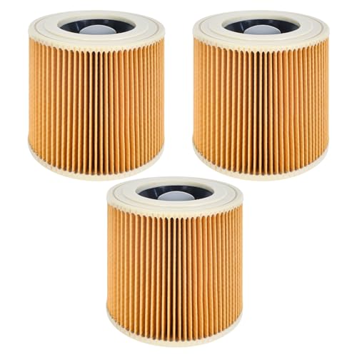 3個 掃除機フィルターエレメント、簡単な操作ケルヒャーA / WDシリーズ用耐久性のある実用的なフィルターエレメントMV3用掃除機MV2A2004 A2054 A2204 A2656 エクステンションキットの細かいほこりに対する